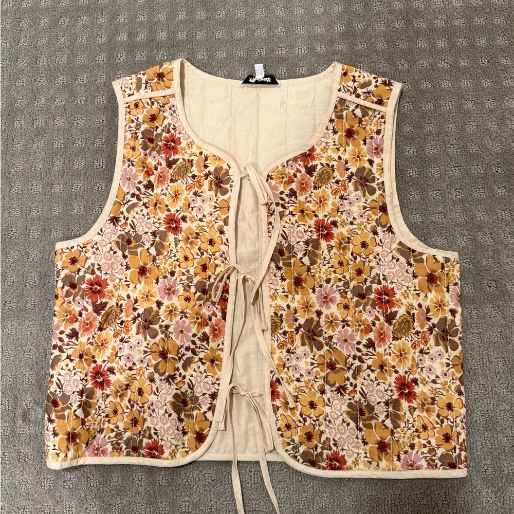 Madewell Ivory Quilted Vest